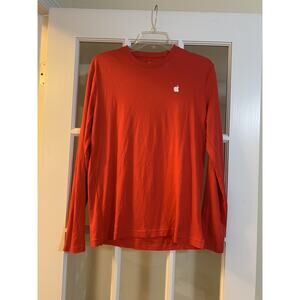 Apple red uniform shirt embroidered logo worker uniform unisex small